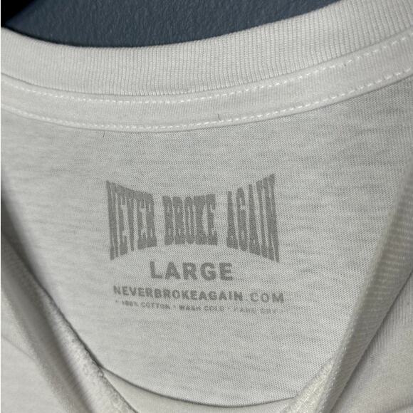 YOUNGBOY NEVER BROKE AGAIN MEN'S 38 BABY WHITE SHORT SLEEVE T-SHIRT SIZE LARGE - Picture 3 of 7